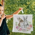 thumbnail image 2 of Cute Bunnies Floral Wreath Hand Towels for Bathroom, Easter Rabbits Kitchen Towel 2 PCS Ultra Soft and Highly Absorbent Decorative Fingertip Face Bath Towels for Spa & Hotel, 28.3"x 14.4", 2 of 4
