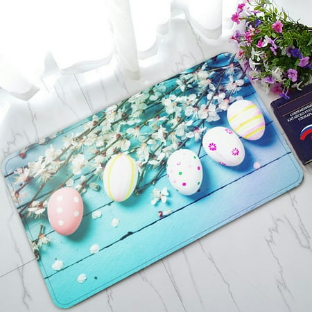 - PHFZK Happy Easter Doormat, Colorful Easter Eggs on Wooden Doormat Outdoors/Indoor Doormat Home Floor Mats Rugs Size 30x18 inches