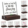 thumbnail image 1 of Desk Decorative Sign with Wood Stand Clear Print Cartoon Butterfly Pattern  Positive Plaque  Acrylic Inspirational Quote  Clear Desk Decorative Sign for Home Office Decor, 1 of 8