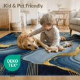 thumbnail image 4 of ODIKA 4'x6' Luxurious Textured Wave Design Washable Area Rug Non-Slip, Chair-Friendly, Flatwoven for Home Office, Under Desk, 4 of 7