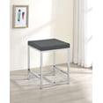 thumbnail image 2 of Afshan Upholstered Square Padded Vanity Stool Dark Grey and Chrome, 2 of 5