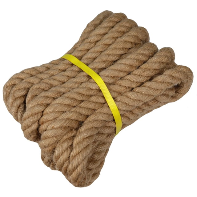 Twisted Manila Rope Jute Rope (1 Inch x 10 Feet) Natural Thick Hemp Rope for Crafts, Nautical, Railings, Hammock, Decorating