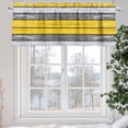 thumbnail image 5 of Coastal Style Valances for Windows, 60 x 18in, Retro Gray Yellow Stripes Wood Grain Rod Pocket Kitchen Valance Curtain Light Filtering Window Treatments for Living Room Bedroom, 1 Panel, 5 of 7