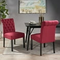 thumbnail image 2 of Noble House Cullon Contemporary Fabric Dining Chairs, Set of 2, Deep Red, 2 of 6
