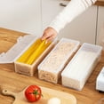 thumbnail image 4 of Meitianfacai Plastic Pasta Containers for Pantry, Clear Rectangle Spaghetti Storage Box with Lid, Seal Snap Design, Kitchen Cereal Storage Container, Refrigerator Organizer Containers, 4 of 7