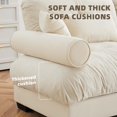 thumbnail image 5 of 93.7" Oversized Velvet Modular Sectional Sofa Couch with Plush Cushions & Pillows, Modern Deep Seating Sofa for Living Room, Apartment, Lounge – Cream White, 5 of 6
