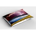 thumbnail image 2 of Ambesonne Nature Pillow Sham 2 Pack, Earth Storm Rays Rural, 26"x20", Green Pink Blue, 2 of 3