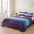 thumbnail image 2 of King Quilt Set 96''x106'', Purple Turquoise Lightweight Bedspread Coverlet with 2 Pillow Shams, Modern Abstract Oil Painting Art Geometric Breathable All Season Quilt Bedding for Bedroom/Guest Room, 2 of 9