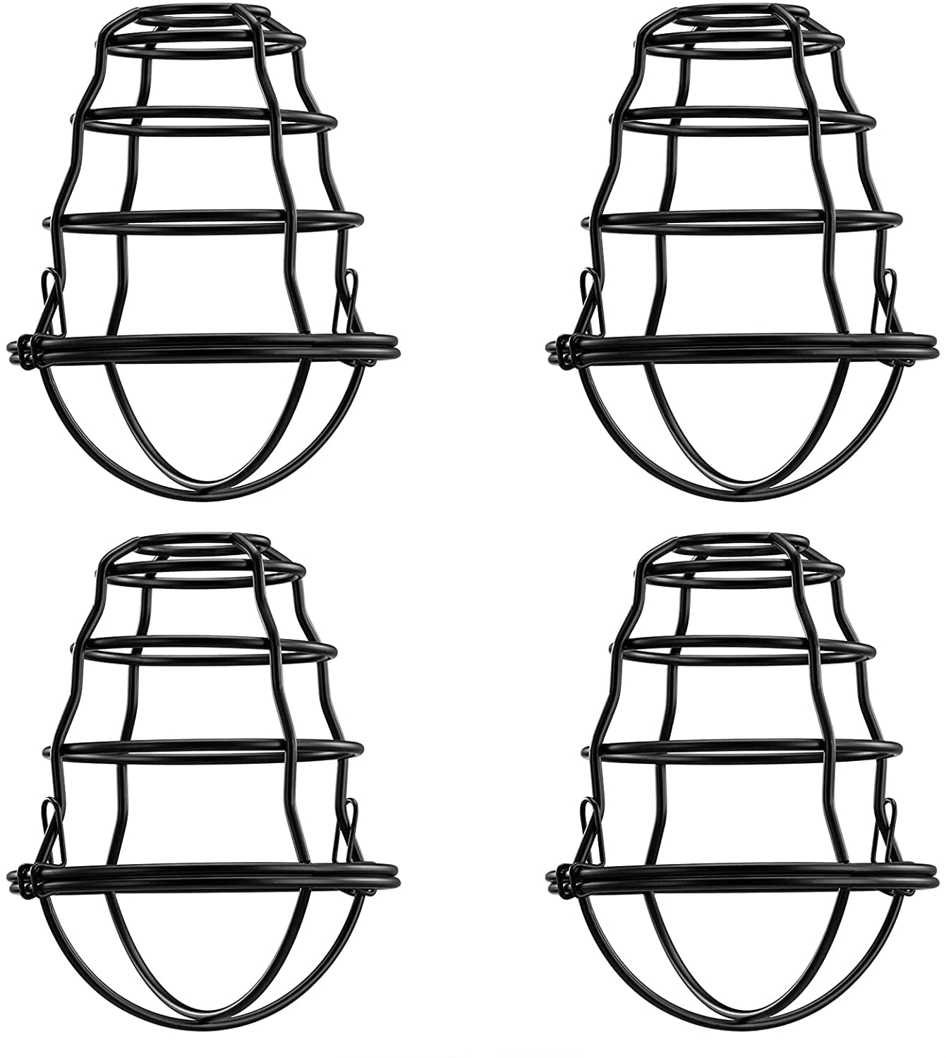 4 Pack Metal Bulb Guard Lamp,Cage for Pendant Light, Ceiling Fan Light Industrial Bulb Covers,Black