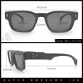 thumbnail image 3 of Gentlemanly Hipster Narrow Rectangle Horn Rim Mens Plastic Sunglasses All Black, 3 of 8