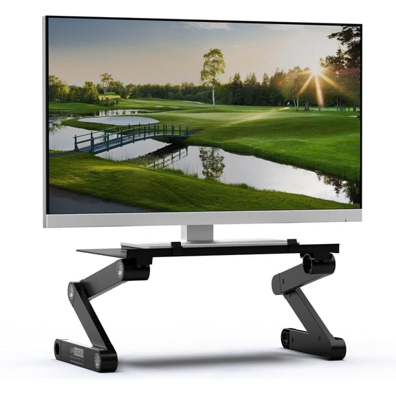Monitor Stand, Single Mount Height Adjustable Monitor Riser for Desk, Ergonomic Desktop Computer Stand