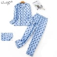 thumbnail image 4 of Conjunto de pijamas de talla grande para mujer, ropa de dormir de algodón de franela cálida para el hogar, traje de otoño e invierno con estampado a cuadros, para dormir, 4 of 4