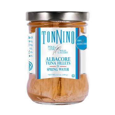 (Pack of 6), Tonnino Albacore Tuna Fillets in Spring Water, 6.3 oz