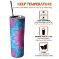 thumbnail image 6 of 20oz Pink Blue Tie Dye Flower Pattern Skinny Tumblers Stainless Steel Tumbler with Lid and Straw,Vacuum Insulated Double Wall Travel Tumbler Cups with Cleaning Brush for Coffee,Tea, 6 of 6