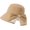 Khaki, variant on Sunny Day Wide Brim Bucket Sun Hat with Rear Tie Accent, 56-58 cm Foldable Hat for Travel, Beach, and Walking Outside