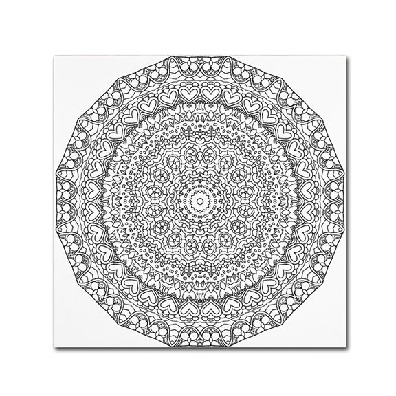 Trademark Fine Art "Hearts Mandala" Canvas Art by Kathy G. Ahrens