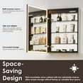 thumbnail image 2 of Fenice 24" Aluminum Surface-Mount/Reccessed Lighted Mirror Medicine Cabinet, 2 of 7