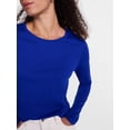 thumbnail image 5 of Scenario Women's Cotton Crewneck Tee with Long Sleeves, Sizes XS-XXXL, 5 of 6