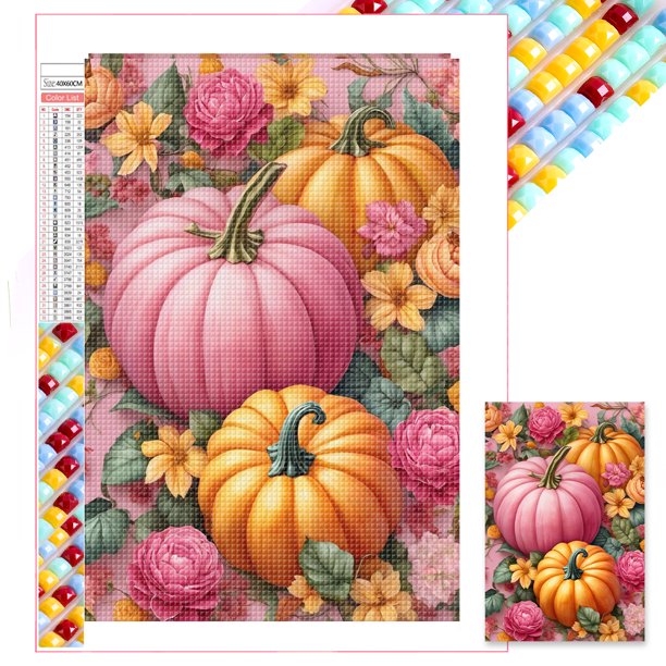 Kit Con Cuentas Cuadradas 5D DIY Calabaza Del Arte 45x65cm