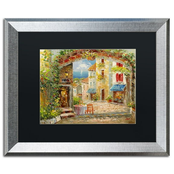 Trademark Fine Art "Capri Isle" Canvas Art by Rio Black Matte, Silver Frame