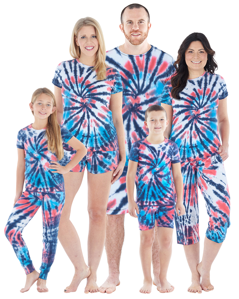 Sleepyheads Lightweight Tie Dye Knit Family Matching Red, White, and