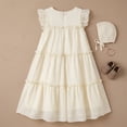 thumbnail image 3 of Girls Summer Boho Tiered Maxi Dress, Off-White Sleeveless Ruffle Party Dress, Lightweight Flowy Cotton Blend Sun Dress for Toddler & Little Girls (4-5Y), 3 of 6