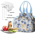 thumbnail image 4 of Pioneer Flower Drawstring Lunch Bag Women - Drawstring Lunch Bag Insulated for Work Office - Stain-Resistant Large Lunchbags for Women with Multi-Pockets, 4 of 6