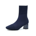thumbnail image 6 of Roncen Women's Knit Stretch Ankle Boots - Comfortable Casual Solid Color Pointed Toe with Chunky Heel Slip-on Shoes, 6 of 6