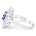 thumbnail image 5 of Vintage Oval Halo Wedding Ring Simulated Tanzanite CZ 925 Sterling Silver Size 6, 5 of 5