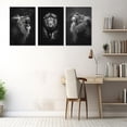 thumbnail image 4 of Hieng Lion Wall Art Lion Picture Wall Decor Black Animals Head Portrait Painting for Living Room Bedroom Unframed, 4 of 6