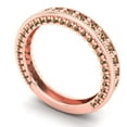 thumbnail image 2 of 1.44 ctw Wedding Band for Women - 14K Rose Gold Simulated Champagne Diamond Stackable Eternity Ring, 2 of 6