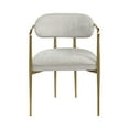 thumbnail image 3 of Set of 4 Chenille & Gold Arm Chair, Upholstered Dining Chairs, High Back Kitchen Chairs for Kitchen Living Room (Beige), 3 of 9