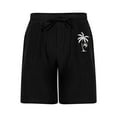 thumbnail image 4 of ZCFZJW Men's Linen Shorts Casual Tropical Palm Tree Printed Elastic Waist Drawstring Summer Beach Board Shorts Lightweight Swim Trunks with Pockets Black XXL, 4 of 5