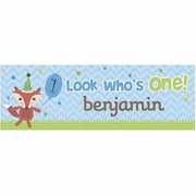 Personalized Look Who's One Birthday Banner For Him