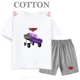thumbnail image 3 of Conjunto de camiseta y pantalones cortos de verano para niños, camiseta de algodón de manga corta con dibujos de coches y pantalones, conjunto de 2 piezas, ropa para niñas y niños, conjunto para bebés, 3 of 5