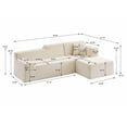 thumbnail image 6 of Muumblus 96.5" Cloud Sectional Sofa with Right Chaise, Cozy High-Back L-Shaped Modular Couch, No Assembly Boneless Sofa for Living Room, Apt., Beige Corduroy, 6 of 6
