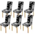 thumbnail image 1 of ABPHQTO Líneas geométricas Triángulos superpuestos Funda protectora para silla elástica a rayas Funda protectora para asiento para comedor Hotel Fiesta de boda Juego de 6, 1 of 4