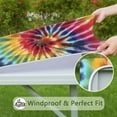 thumbnail image 6 of Colorful Tie Dye Pattern Square Fitted Tablecloth with Elastic Edge,Square Table Cover,Washable Elastic Table Cover for Home Kitchen Party Decor 36"x36", 6 of 6