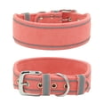 thumbnail image 1 of Collar reflexivo ajustable durable del animal doméstico del collar de perro grande del diamante artificial del cuero brillante del terciopelo, 1 of 5