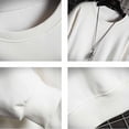 thumbnail image 5 of Conairie Mens Sweatshirts Solid Casual Loose Fit Crew Neck Shirts Soft Comfoty Long Sleeve Pullover Tops Spring Fall Outfits Clothes Beige S Hot Pink S, 5 of 5