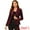 Dark Red, variant on DARING DIVA Women's Notched Lapel Button Front Office Velvet Blazer XL Red