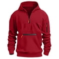 thumbnail image 5 of Boys Half Zip Pullover Hoodie, Kids Hooded Sweatshirt with Zipper Pocket, Warm Long‑Sleeve Casual Outerwear, 5 of 7