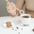 thumbnail image 6 of Balery 4 Pcs Cute Sloth In Yoga Pose Treeleather Coasters Set, Drink Table Cup Coasters For Living Room Kitchen Coffee Decor, 6 of 9
