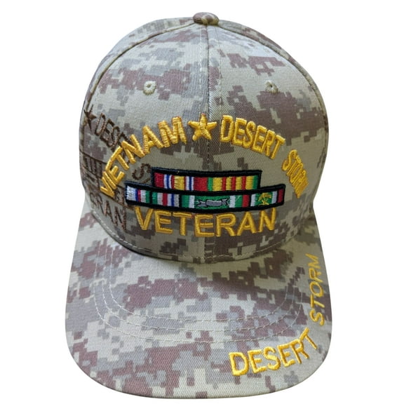 US Military Vietnam Desert Storm Veteran Ribbon Desert Camouflage Baseball Hat Cap
