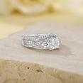 thumbnail image 5 of SFTING Wedding Rings for Women 2CT Princess Cut Engagement Rings Promise Stackable Sapphire Silver Plated Jewelry Anniversary Gift for Her Size 7, 5 of 7