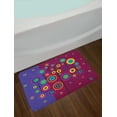 thumbnail image 2 of Trippy Bath Mat, Funny Geometric Circle and Square Shaped Tree Branches Vibrant Retro Art Image, Non-Slip Plush Mat Bathroom Kitchen Laundry Room Decor, 29.5 X 17.5 Inches, Purple Maroon, Ambesonne, 2 of 2