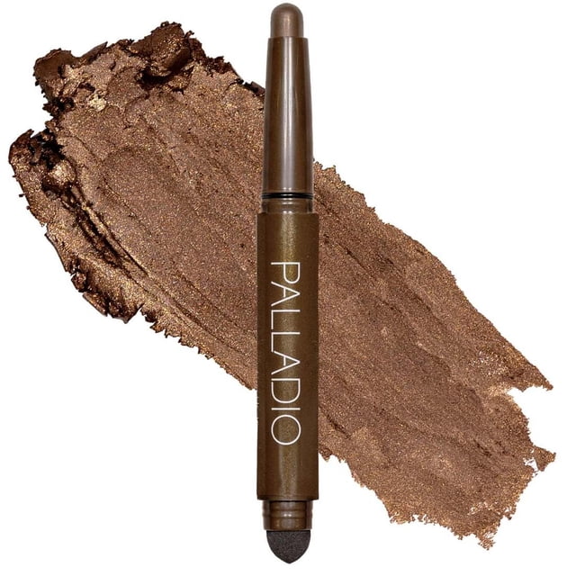 Palladio Barra de sombra de ojos impermeable con esponja mezcladora, aplicación duradera y sin esfue