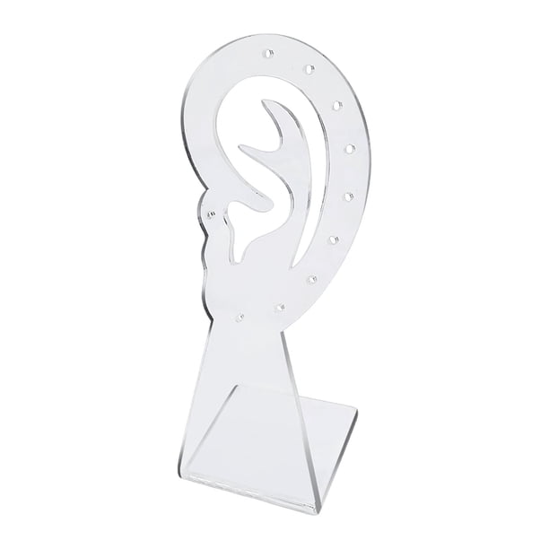 Expositor de pendientes con forma de oreja, acrílico, para exhibición de joyas, duradero Transparente