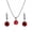Red, variant on 925 Silver Plated Wedding Shinny Bridal Jewellery Earrings Necklace Set-Dark Blue
