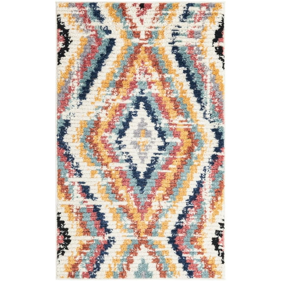 Rugs.com Tagine Collection Rug – 3' x 5' Ivory Medium-Pile Rug Perfect For Living Rooms, Kitchens, Entryways